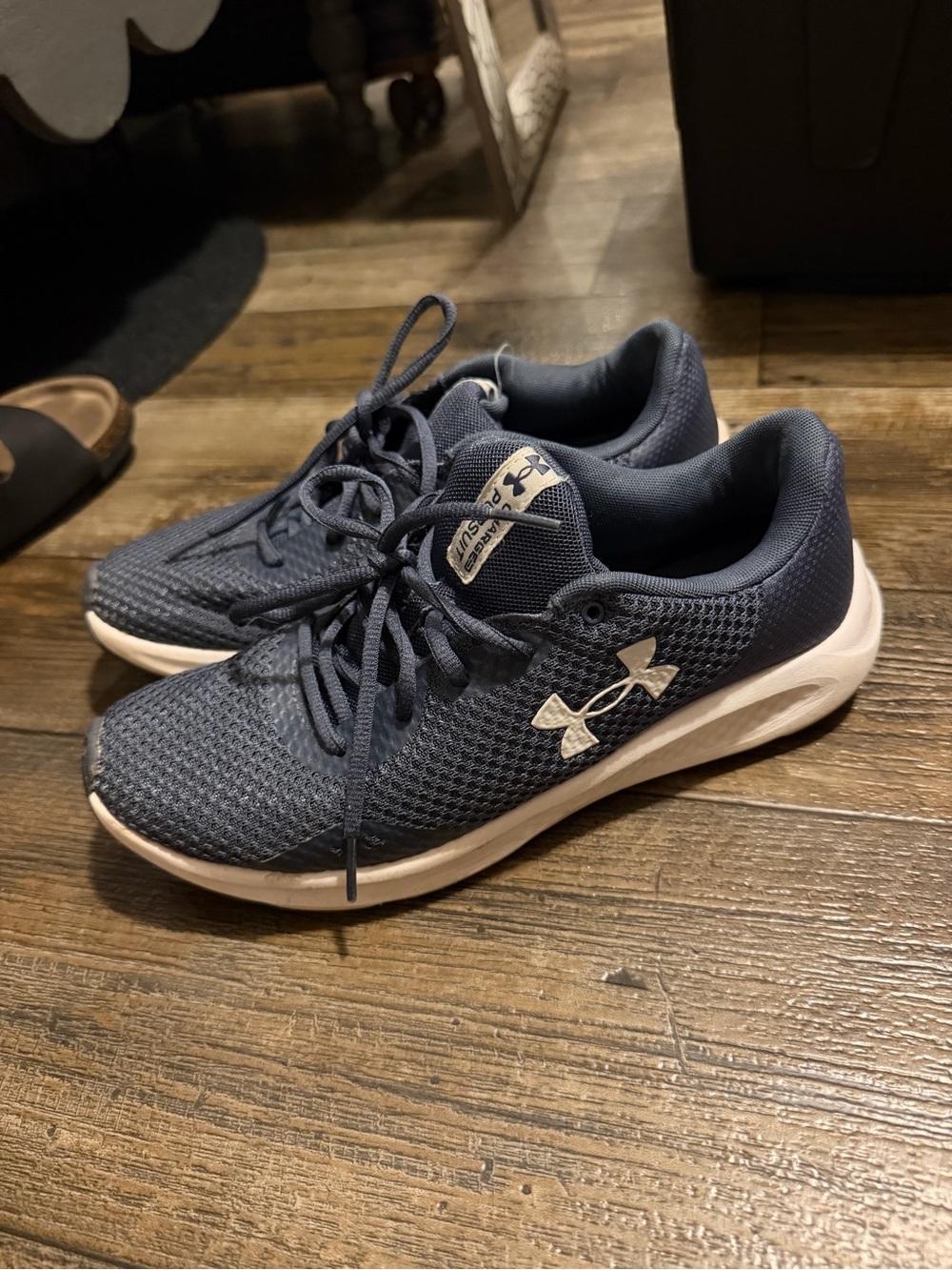 Under Armour Navy Women's Mesh Athletic Sneakers with White Soles